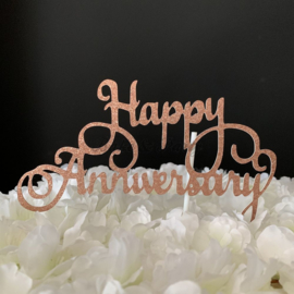 Taart Topper Carton "Happy Anniversary" (1)