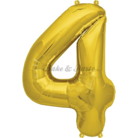 Jumbo Folie Ballon "4" Goud