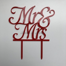 Taart Topper Acryl "Mr & Mrs" (27)