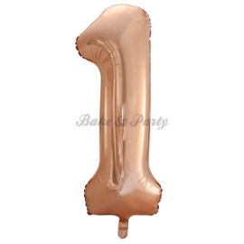 Jumbo Folie Ballon "1" Rose Goud