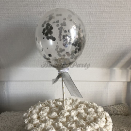 Taart Topper "Ballon" (1) Zilver