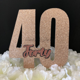 Taart Topper Carton "40"