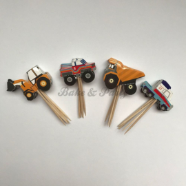 Cupcake Toppers "Trucks" (24 stuks)