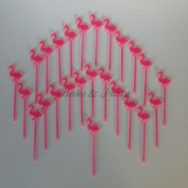 Cupcake Toppers/Cocktail Prikkers "Flamingo" (25 stuks)