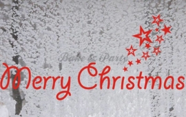 Raam- / Muursticker "Merry Christmas" (1) Rood