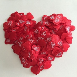 Decoratie Hartjes "I Love You" (50 stuks)