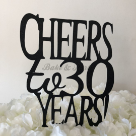 Taart Topper Carton "Cheers to 30 Years"