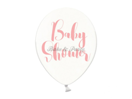 Latex Ballonnen "Baby Shower" Transparant/Roze (10 stuks)
