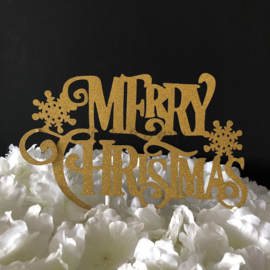 Taart Topper Carton "Merry Christmas" (1)