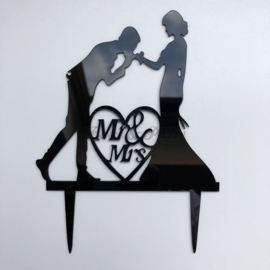 Taart Topper Acryl "Mr & Mrs" (9)