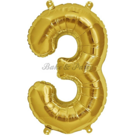 Jumbo Folie Ballon "3" Goud