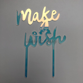 Taart Topper Acryl "Make A Wish"