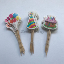 Cupcake Toppers "Party" (18 stuks)
