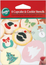 Wilton - Cupcake & Cookie Stencils (8 stuks)