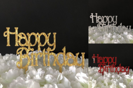 Taart Topper Acryl "Happy Birthday" (2)