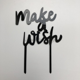 Taart Topper Acryl "Make A Wish"