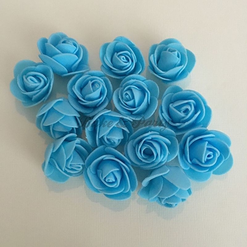 onregelmatig Gedeeltelijk Dicht Decoratie "Roosjes" Foam Blauw | Decoraties | Bake & Party