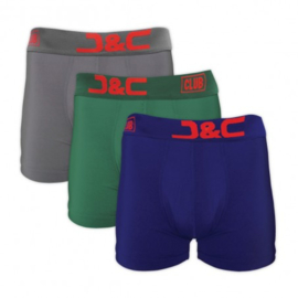 J&C Underwear Heren Boxershort 4485 3-Pack Groen