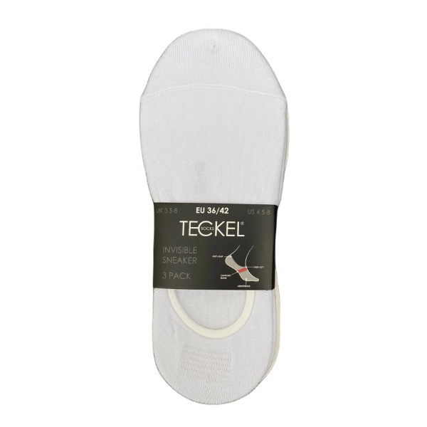 Teckel Onzichtbare Sneakersokken / Footies 3-pack Wit