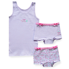 Funderwear meisjes ondergoedset TIJGER 3-pack Lila