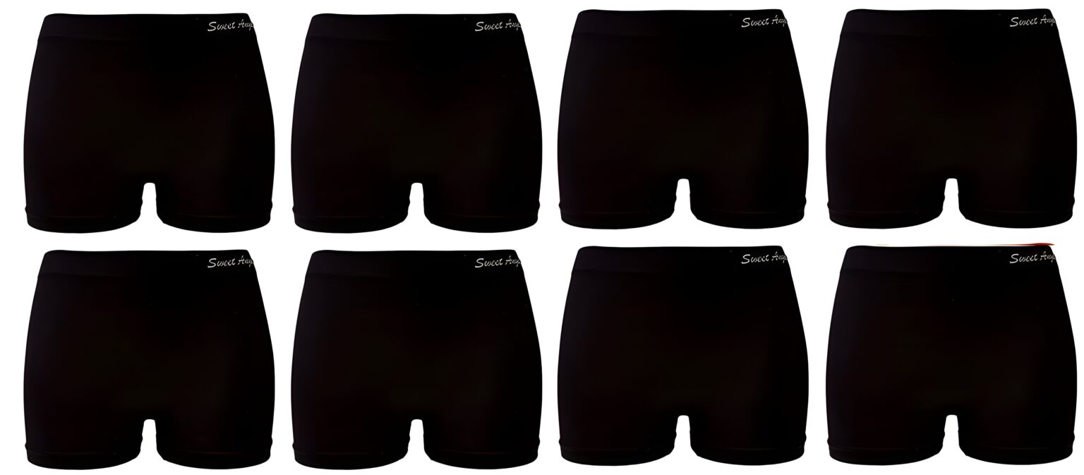 Sweet Angel Microfiber Dames Boxer Hoog 8-Pack Zwart