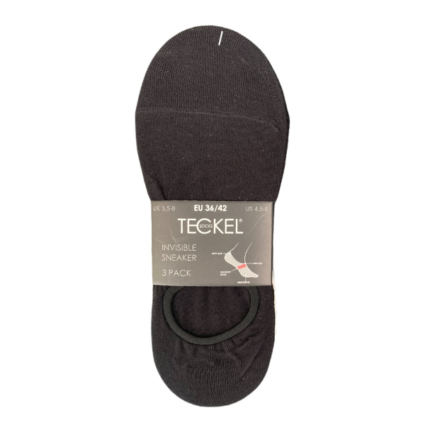 Teckel Onzichtbare Sneakersokken / Footies 3-pack Zwart