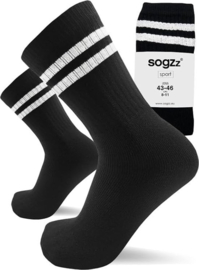 SOGZz retro sportsokken met strepen 8 paar zwart