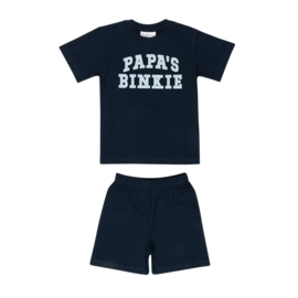 Fun2Wear jongens shortama papa's binkie donkerblauw katoen