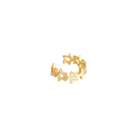 Ear cuff- Stars in a Row 'goud'