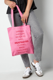 Canvas shopper- Musthaves 'roze'