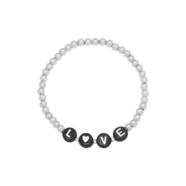 Armband- Beaded Love 'zilver'