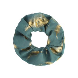 Scrunchie- Golden Feather 'blauw/groen'