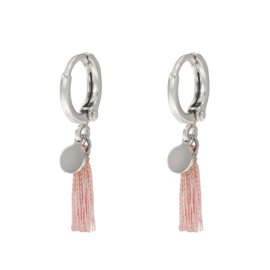 Oorbellen- Shiny Tassel 'zilver'