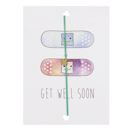 Wenskaart- Get well soon 'groen'