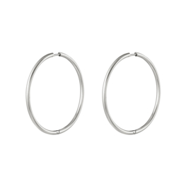 Oorbellen- Hoops medium 'zilver'