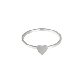 Ring- Hart 'zilver' maat 18