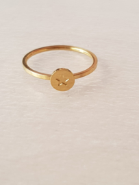 Ring- Sterretje 'goud' maat 16,5