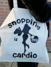 Katoenen tas- Shopping is Cardio