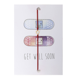 Wenskaart- Get well soon 'rood'