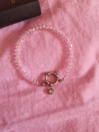 Armband- Pink Christmas 'zilver'