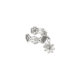 Ear cuff- Daisy 'zilver'