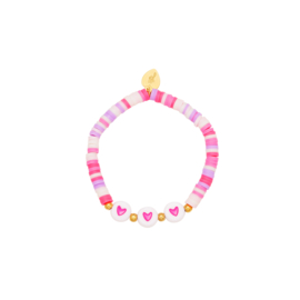 Armband- Pink Hearts 'roze'- kids