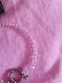 Armband- Pink Christmas 'zilver'