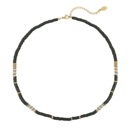 Ketting- Beads 'zwart en goud'