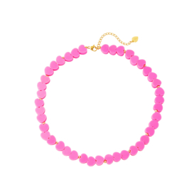 Ketting- Zomerharten 'roze'- kids