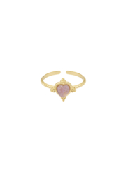Ring- Milanne 'goud met roze'
