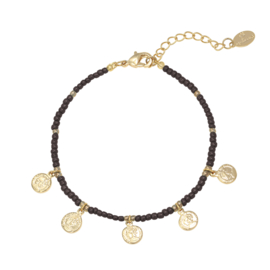 Armband- Coins 'bruin'