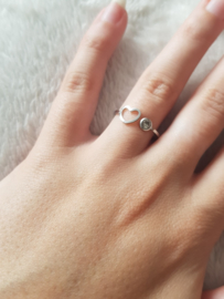 Ring- Birthstone 'zilver' verstelbaar- maand november