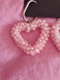 Oorbellen- Pink Christmas 'zilver'