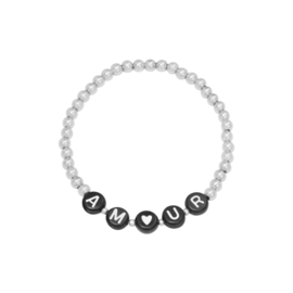 Armband- Beaded Amour 'zilver'